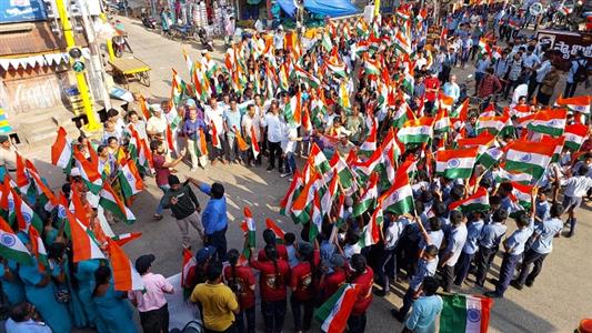 Har Ghar Tiranga - mega students rally at Yanam region Government of Puducherry
