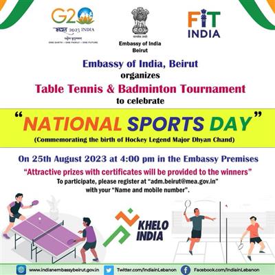 Celebration of National Sports Day, 2023 in the Embassy premises
